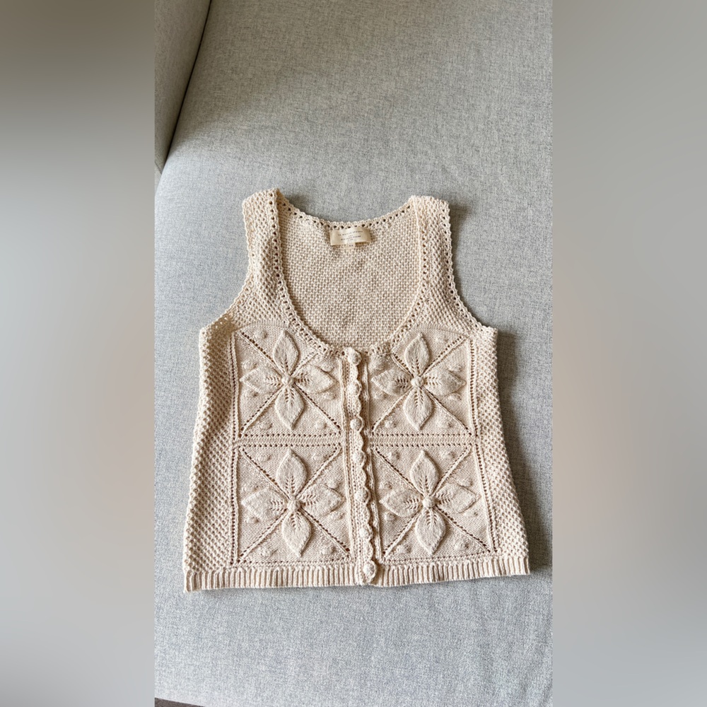Sezane cream knit tank Joas top